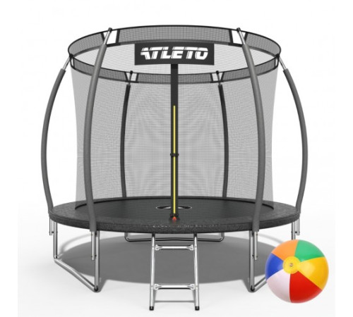 Батут Atleto 42400470 з внутрішньою сіткою 312 см чорний