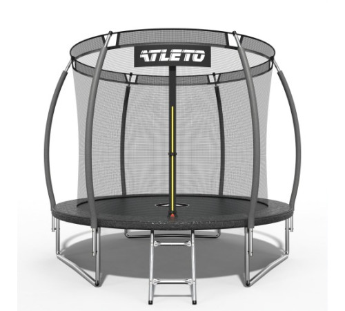 Батут Atleto 42400470 з внутрішньою сіткою 312 см чорний