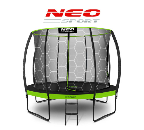Батут Neo-Sport з внутрішньою сіткою 10 футів 312 см чорно-зелений Батут Neo-Sport з внутрішньою сіткою 10 футів 312 см чорно-зелений