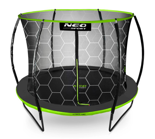 Батут Neo-Sport з внутрішньою сіткою 10 футів 312 см чорно-зелений Батут Neo-Sport з внутрішньою сіткою 10 футів 312 см чорно-зелений