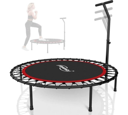 Батут для фітнесу Physionics JG86879 з поручнем 3,5 футів 101 см чорно-червоний