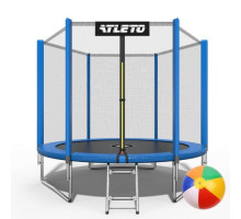 Батут Atleto 42400442 з зовнішньою сіткою 252 см синій