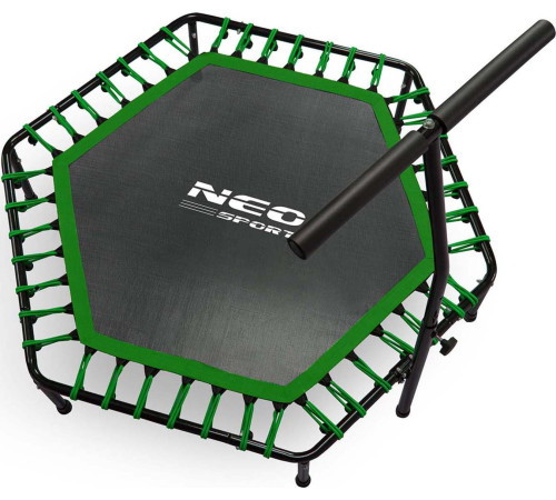 Батут для фітнесу Neo-Sport 1103 з поручнем 4 фути 127 см чорно-зелений Батут для фітнесу Neo-Sport 1103 з поручнем 4 фути 127 см чорно-зелений
