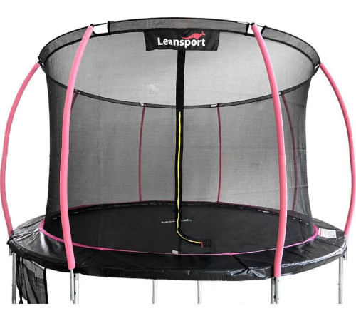 Батут Lean Sport 8341 з внутрішньою сіткою 12 футів 366 см чорно-рожевий