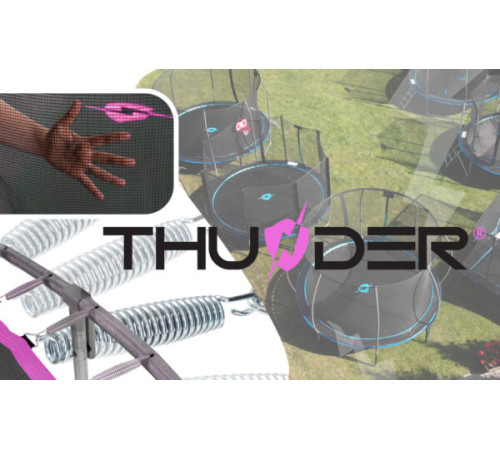 Батут THUNDER OUTSIDE PRO з зовнішньою сіткою 10 футів 305 см чорно-рожевий Батут THUNDER OUTSIDE PRO з зовнішньою сіткою 10 футів 305 см чорно-рожевий