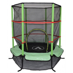 Батут Atleto 21000405 з внутрішньою сіткою 4,5 фути 140 см зелений