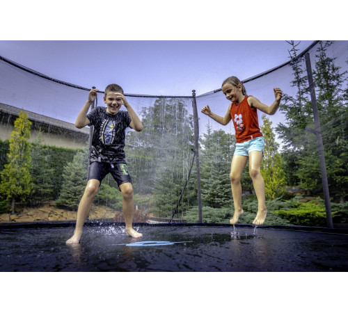 Батут THUNDER OUTSIDE PRO з зовнішньою сіткою 12 футів 366 см чорно-рожевий