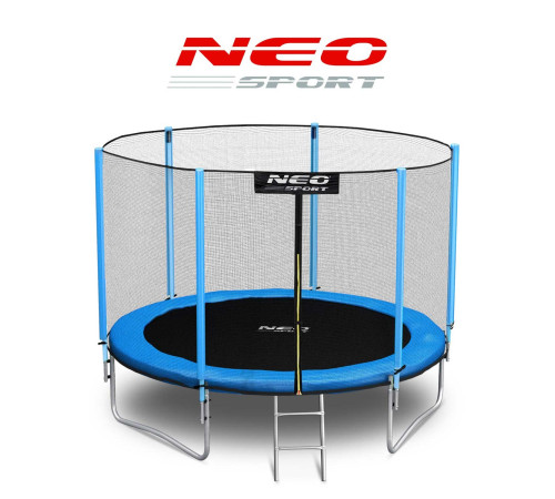 Батут Neo-Sport з зовнішньою сіткою 10 футів 312 см блакитний