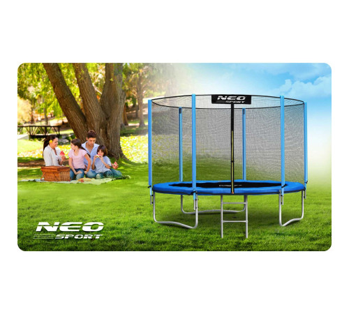 Батут Neo-Sport з зовнішньою сіткою 10 футів 312 см блакитний