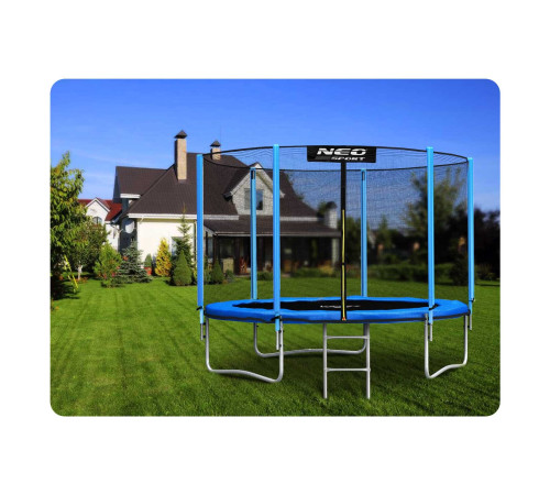 Батут Neo-Sport з зовнішньою сіткою 10 футів 312 см блакитний