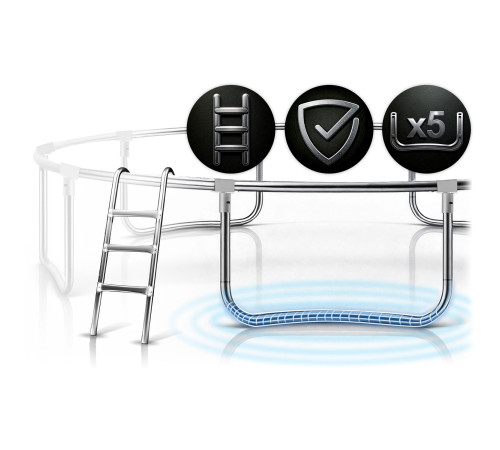 Батут Neo-Sport NS-15Z221 з зовнішньою сіткою 15 футів 465 см, чорно-синій