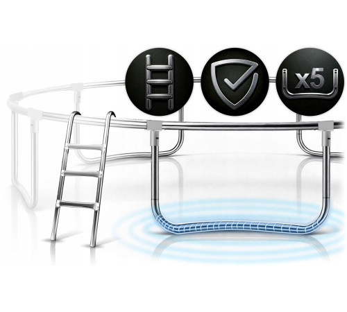 Батут Neo-Sport NS-15Z221 з зовнішньою сіткою 15 футів 465 см, чорно-синій