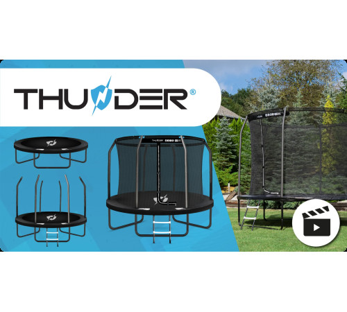 Батут THUNDER INSIDE ELITE з внутрішньою сіткою 6 футів 183 см чорний