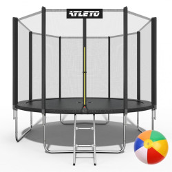 Батут Atleto 42400464 з зовнішньою сіткою 404 см чорний