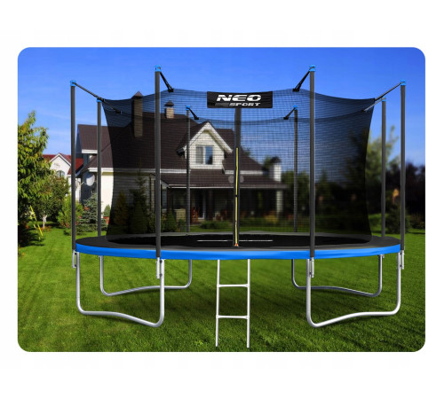 Батут Neo-Sport NS-15W241 із внутрішньою сіткою 15 футів 465 см, чорно-синій