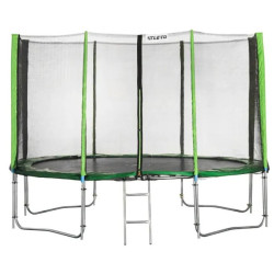 Батут Atleto 21000702 з зовнішньою сіткою 12 футів 374 см чорно-зелений