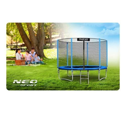 Батут Neo-Sport з зовнішньою сіткою 6 футів 183 см блакитний
