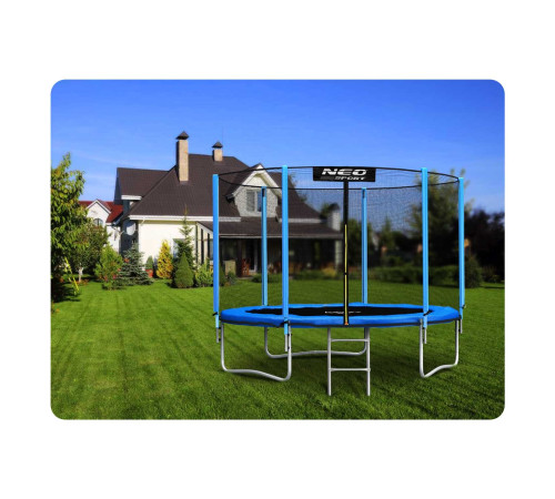 Батут Neo-Sport з зовнішньою сіткою 6 футів 183 см блакитний