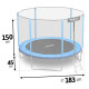 Батут Neo-Sport з зовнішньою сіткою 6 футів 183 см блакитний