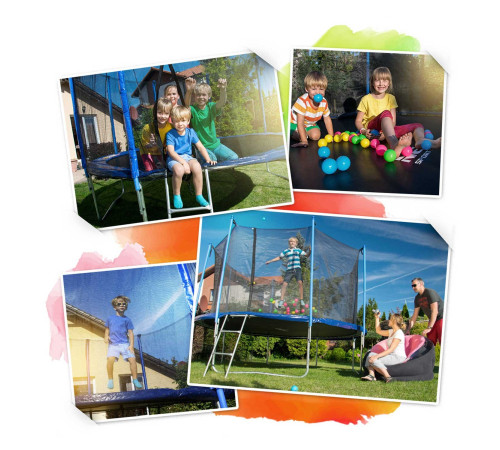 Батут Neo-Sport з зовнішньою сіткою 6 футів 183 см блакитний