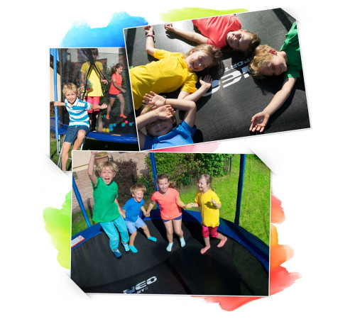 Батут Neo-Sport з зовнішньою сіткою 6 футів 183 см блакитний