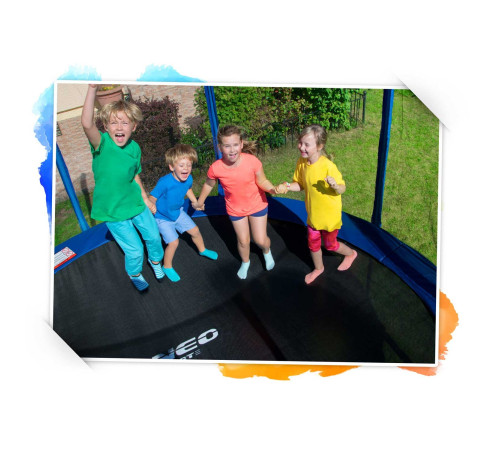 Батут Neo-Sport з зовнішньою сіткою 6 футів 183 см блакитний