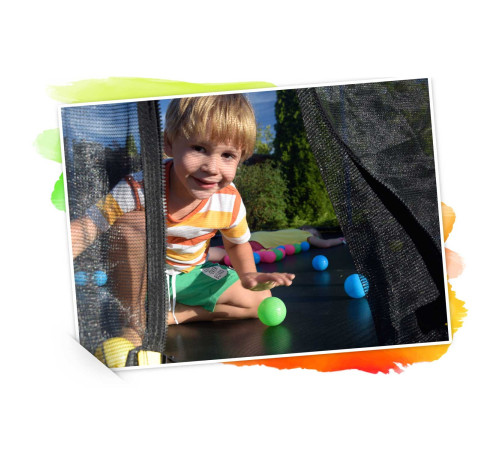 Батут Neo-Sport з зовнішньою сіткою 6 футів 183 см блакитний