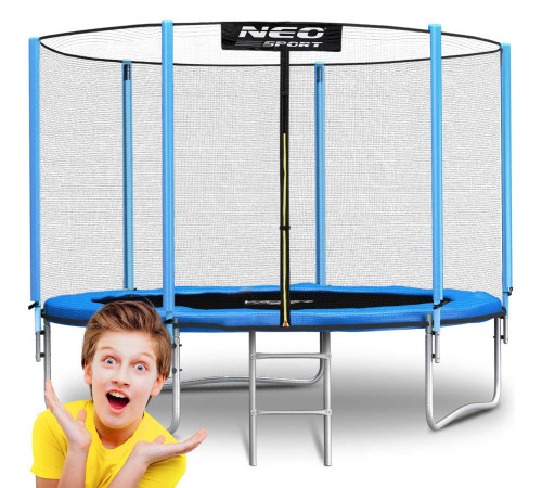 Батут Neo-Sport з зовнішньою сіткою 6 футів 183 см блакитний