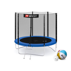 Батут Hop-Sport з зовнішньою сіткою 8 футів 244 см синій
