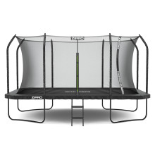 Батут Zipro Jump Pro Quadro з внутрішньою сіткою 8 x 14 футів 427 x 244 см чорний