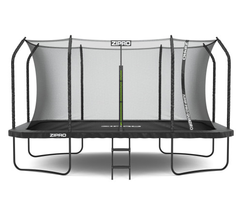 Батут Zipro Jump Pro Quadro з внутрішньою сіткою 8 x 14 футів 427 x 244 см чорний