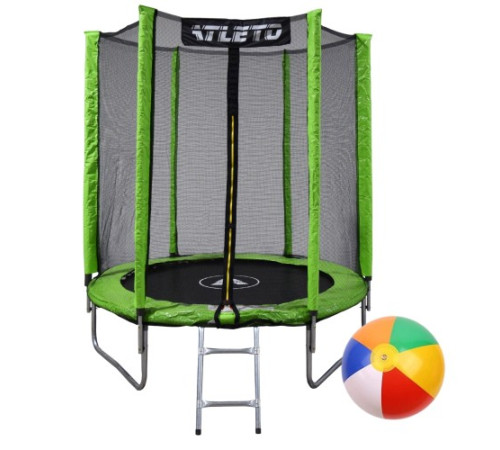 Батут Atleto 42400456 з зовнішньою сіткою 183 см зелений Батут Atleto 42400456 з зовнішньою сіткою 183 см зелений