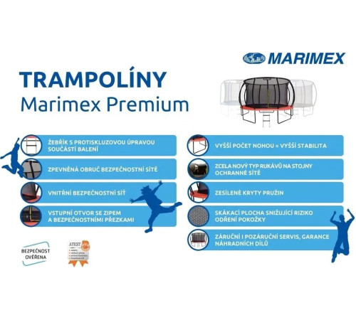 Батут Marimex Premium з внутрішньою сіткою 8 футів 244 см помаранчевий