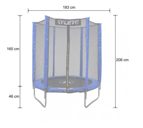 Батут Atleto 42400449 із зовнішньою сіткою 183 см синій Батут Atleto 42400449 із зовнішньою сіткою 183 см синій