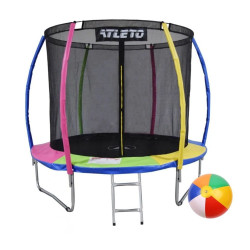 Батут Atleto 21000123 з внутрішньою сіткою 252 см різнокольоровий
