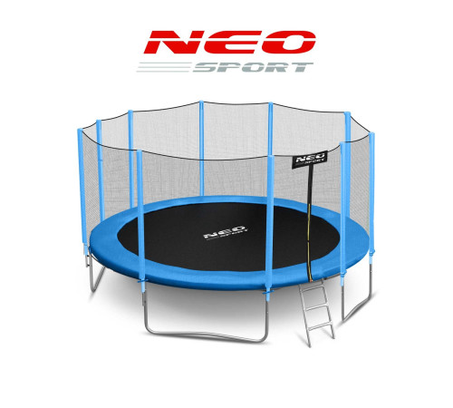 Батут Neo-Sport з зовнішньою сіткою 15 футів 465 см блакитний