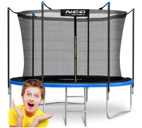 Батут Neo-Sport NS-06W241 з зовнішньою сіткою 6 футів 183 см чорно-синій