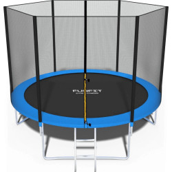 Батут Funfit 846 з зовнішньою сіткою 10 футів 312 см синій
