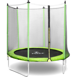 Батут Gymrex GR-TR03 з зовнішньою сіткою 8 футів 244 см чорно-зелений