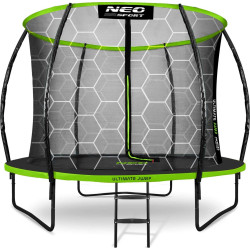Батут Neo-Sport NS-08C221 з внутрішньою сіткою 8 футів 252 см чорно-зелений