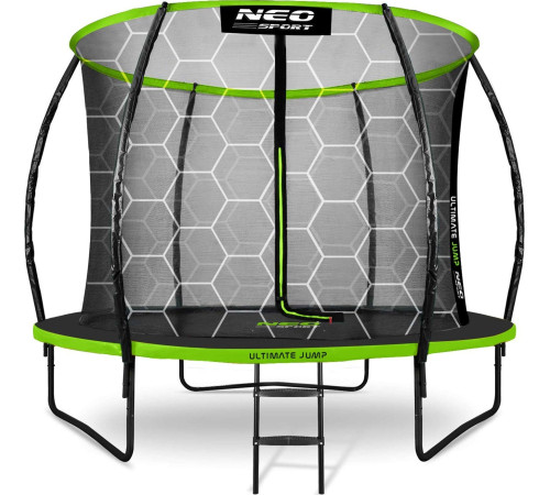 Батут Neo-Sport NS-08C221 з внутрішньою сіткою 8 футів 252 см чорно-зелений