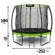 Батут Neo-Sport NS-08C221 з внутрішньою сіткою 8 футів 252 см чорно-зелений