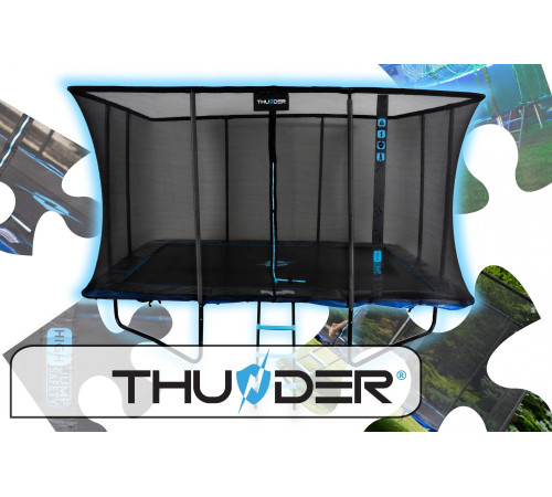 Батут THUNDER OUTSIDE PHENOM з зовнішньою сіткою 8 х 12 футів чорно-блакитний Батут THUNDER OUTSIDE PHENOM з зовнішньою сіткою 8 х 12 футів чорно-блакитний
