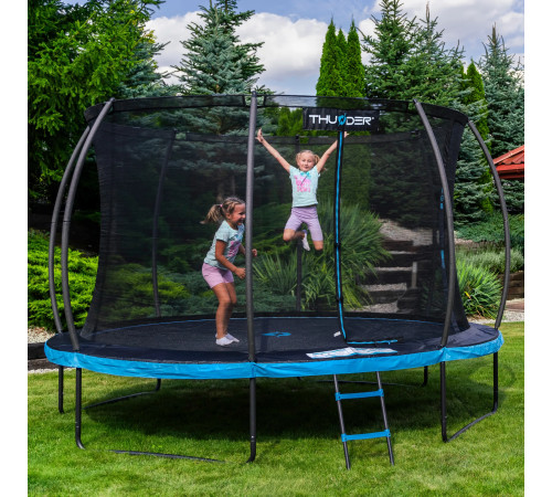 Батут THUNDER INSIDE ULTRA з внутрішньою сіткою 10 футів 305 см чорно-блакитний