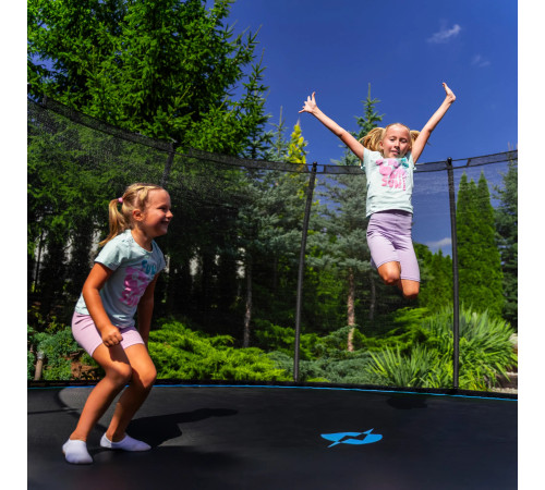 Батут THUNDER INSIDE ULTRA з внутрішньою сіткою 10 футів 305 см чорно-блакитний