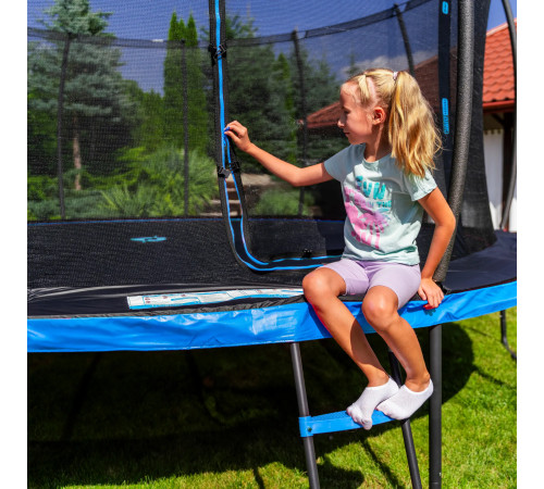 Батут THUNDER INSIDE ULTRA з внутрішньою сіткою 14 футів 427 см чорно-блакитний