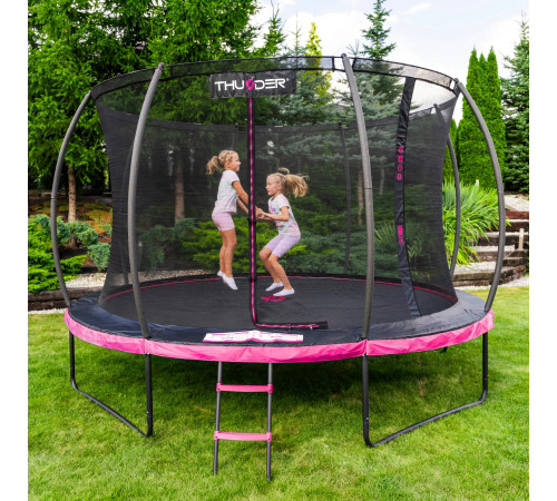 Батут THUNDER INSIDE ULTRA з внутрішньою сіткою 14 футів 427 см чорно-рожевий