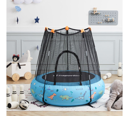 Батут надувний inSPORTline Nufino з зовнішньою сіткою 120 см синій