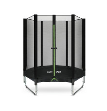 Батут VIRTUFIT з зовнішньою сіткою 140 см чорний