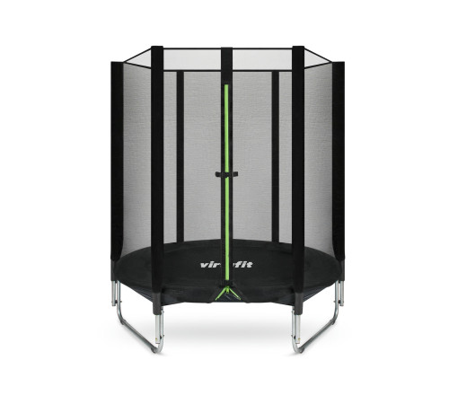 Батут VIRTUFIT з зовнішньою сіткою 140 см чорний